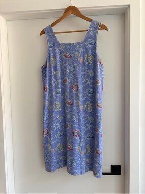 Fresh Produce 100% Cotton Coastal Midi Shell-Print Shift Dress L